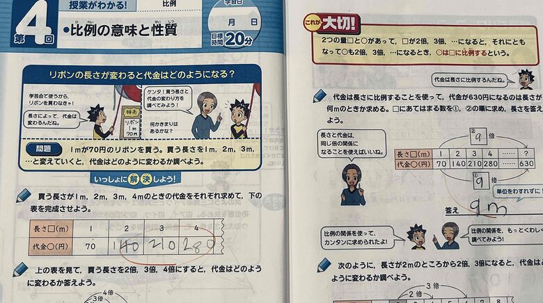 進研ゼミ5年生4月号の算数の内容④