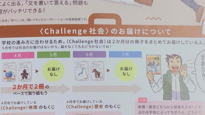 進研ゼミ中学講座4月号の社会④。